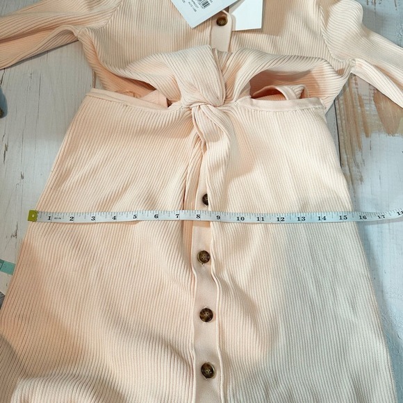 Significant Other Delta Knit Stretch Midi Cut Out Dress Apricot Size Large - Picture 10 of 12